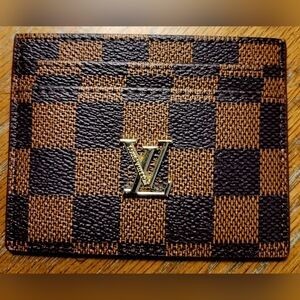 Louis Vuitton Brown and Black Checkered Card Holder
